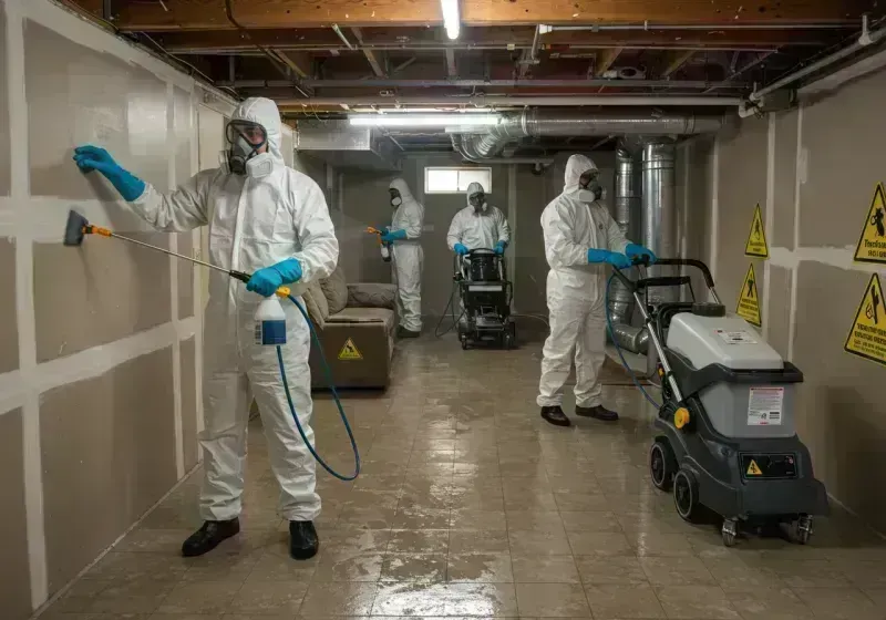 Basement Moisture Removal and Structural Drying process in Pioneer Village, KY